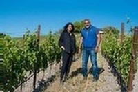 Anita Sahi and husband, Varinder pictured among the vines at Copia Vineyards 
